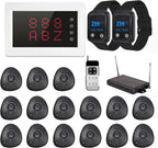 Restaurant Pager System 1200+Ft with 15 Portable Waterproof Buttons