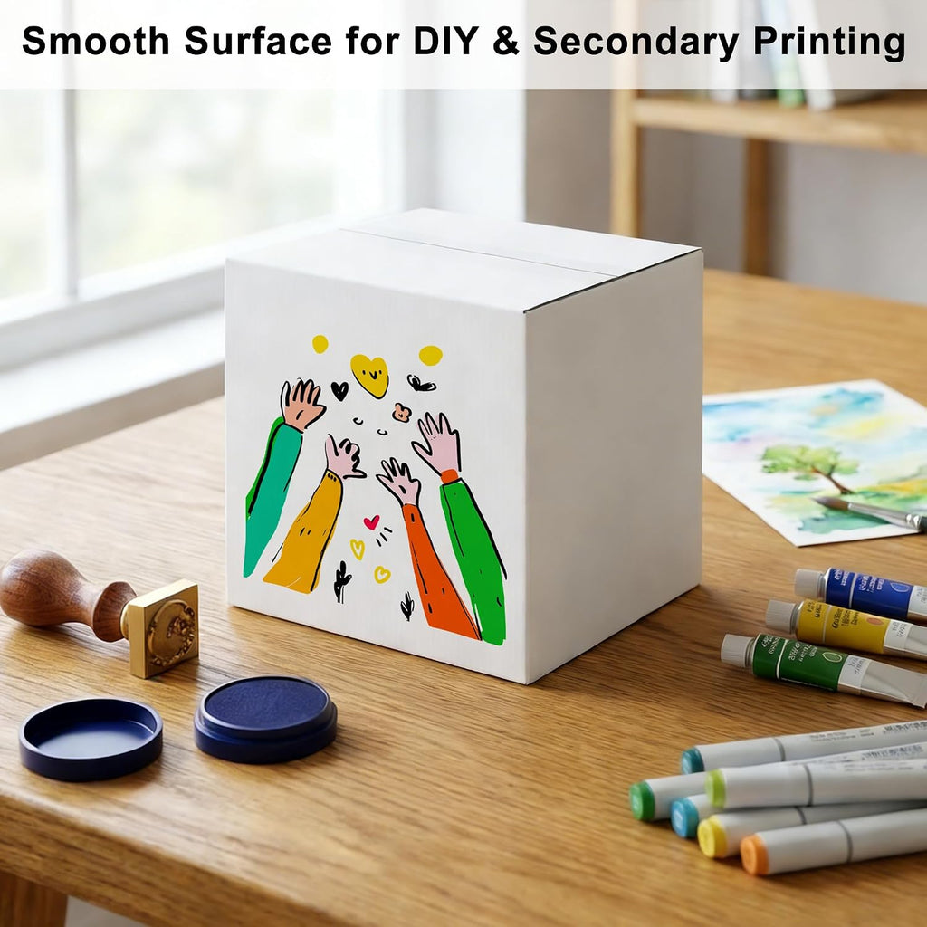 4x4x4" White Shipping Boxes, 25-Pack Small Corrugated Mailer Boxes for Small Business, 4x4x4 Inch Crush-Resistant