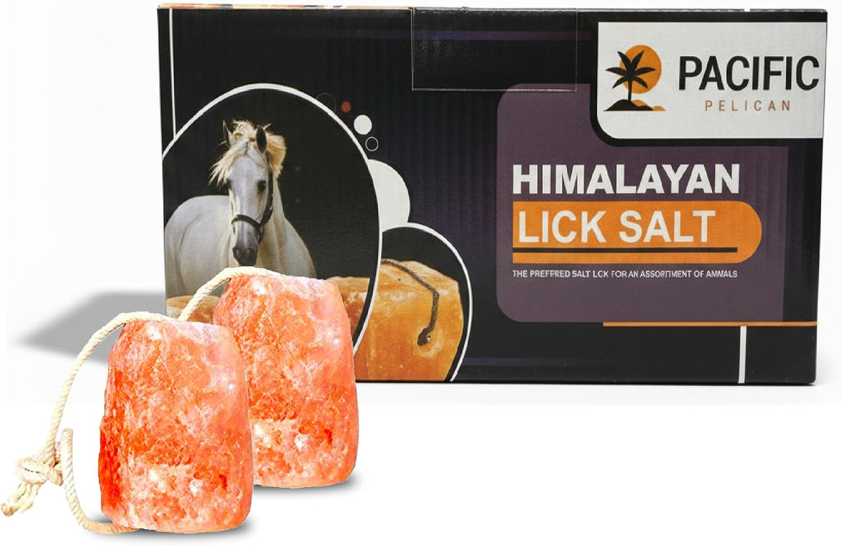 Himalayan Pink Salt Licks for Animals – Natural Salt Block with Rope for Horses, Cows, Deer & More – No Harmful
