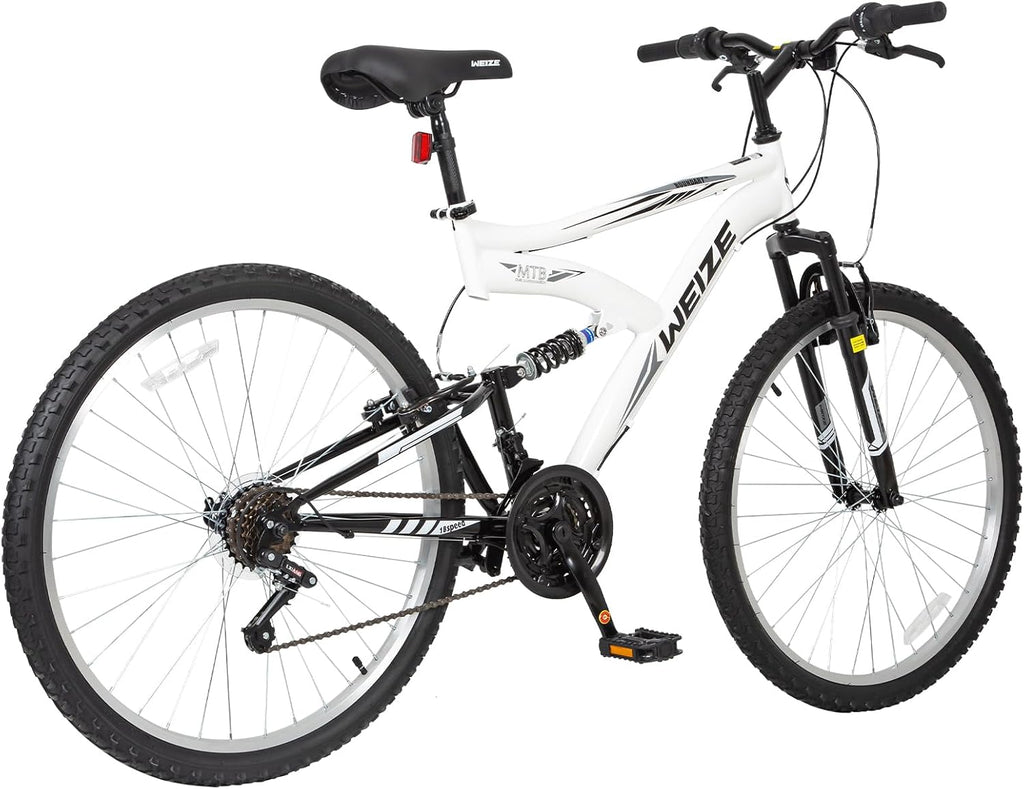 Mountain Bike, 24 26 27.5 inch Outdoor Cycling Bike,18-Speed/High-Carbon Steel/Dual Full Suspension, Adjustable