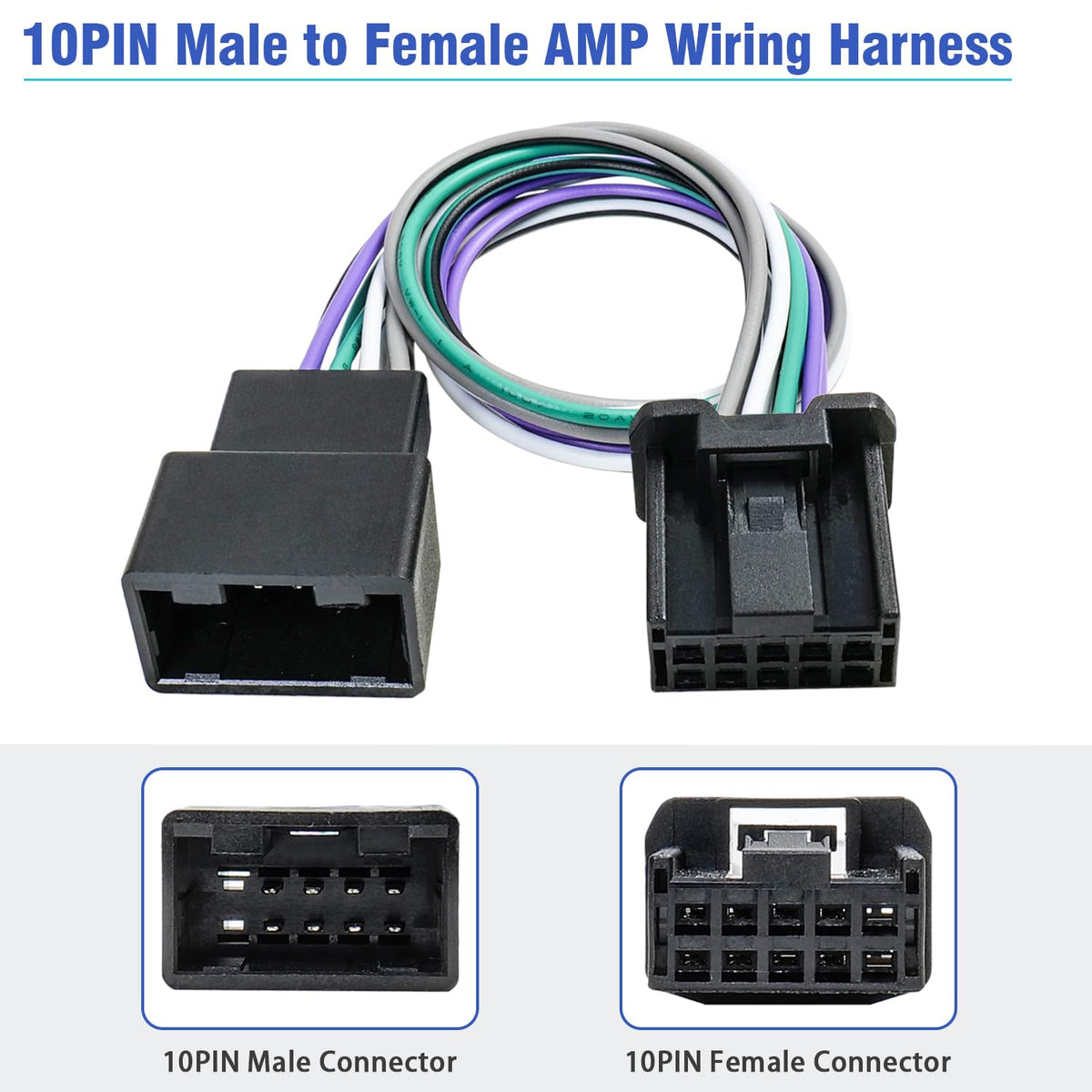 Car Subwoofer Amplifier Wire Harness Connector for Toyota Non JBL | Factory Radio Speaker T-Harness 10Pin AMP Plug