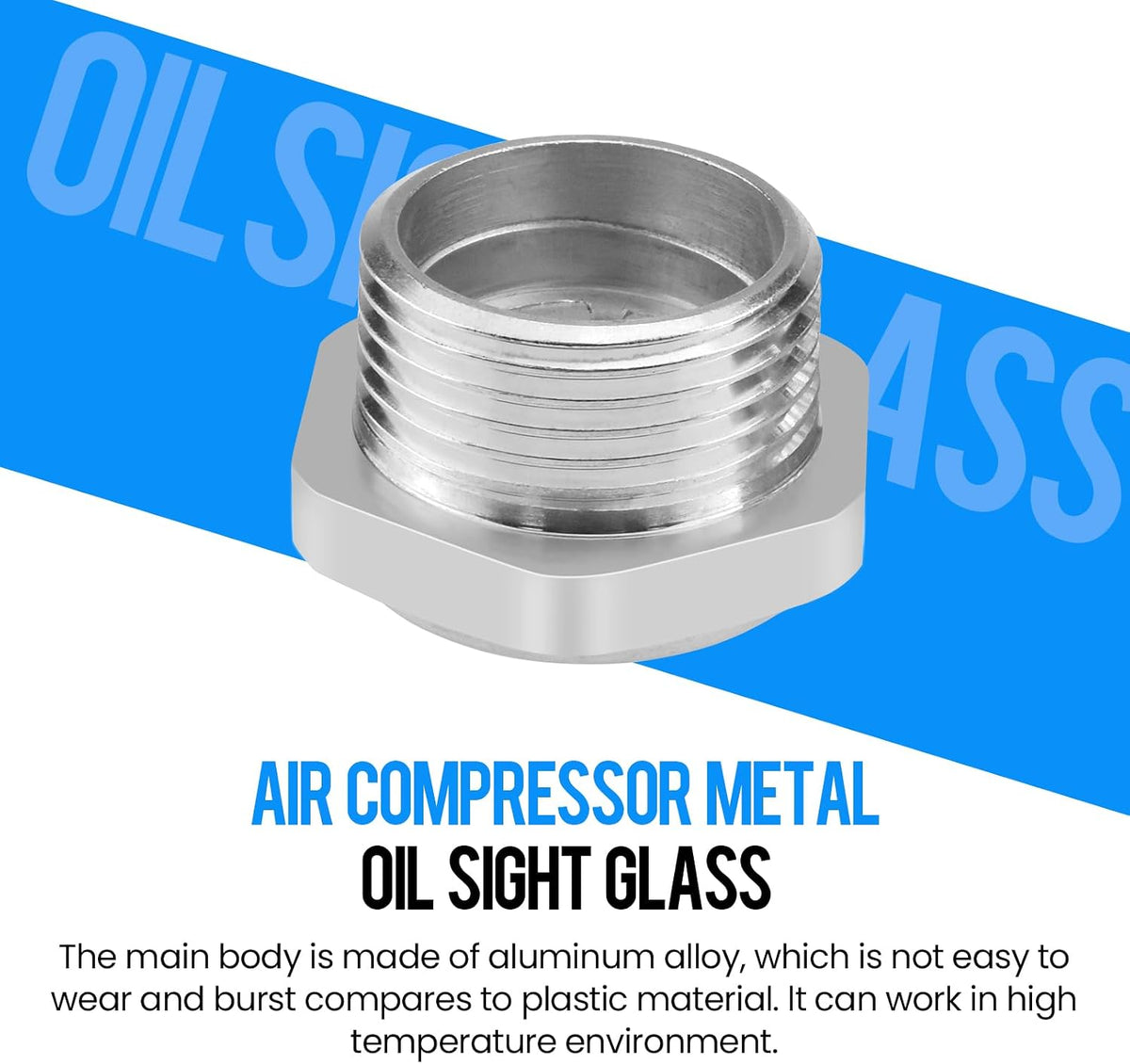 SDTC Tech 3/4" NPT Air Compressor Oil Sight Glass Male Thread