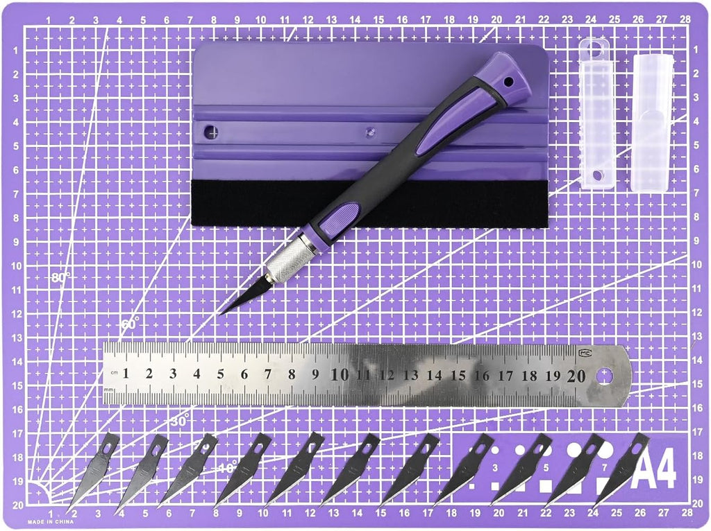 Exacto Knife Set Utility Craft Precision Hobby Knife Tool with Cutting Mat,6 inch Vinyl Squeegee, Steel Ruler, for