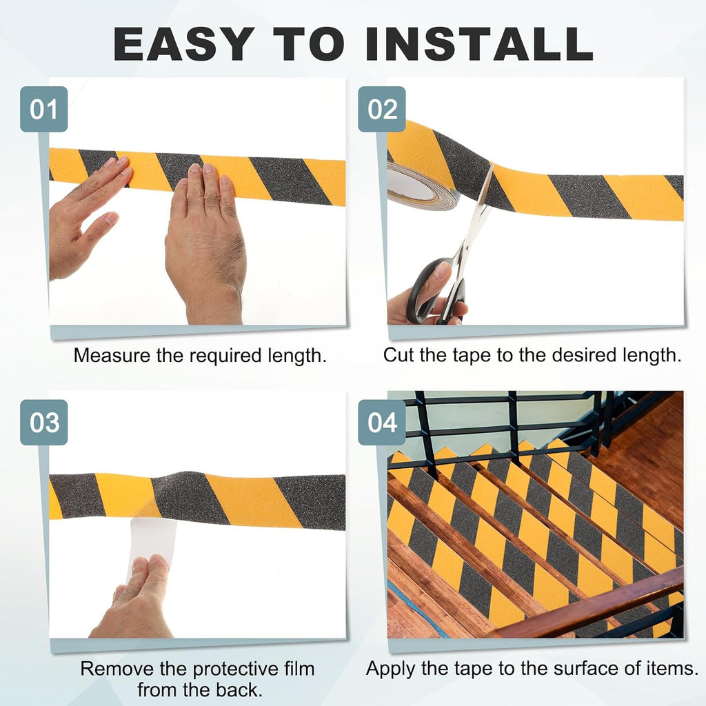 Anti-Slip Grip Tape,1.97"x16.4ft Traction Tape with Roller,Red-white