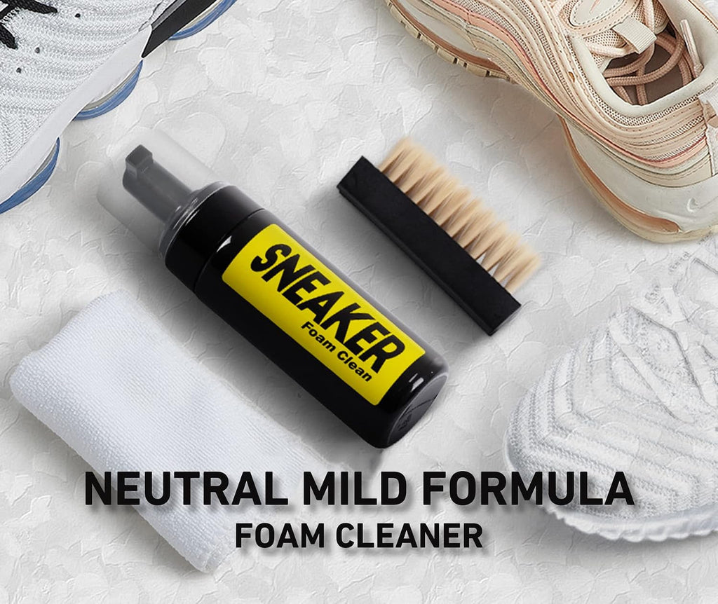 Shoe Cleaner Kit for Sneaker, Water-Free Foam Sneaker Cleaner 5.3Oz with Shoe Brush and Shoe Cloth,Work on Most Shoes