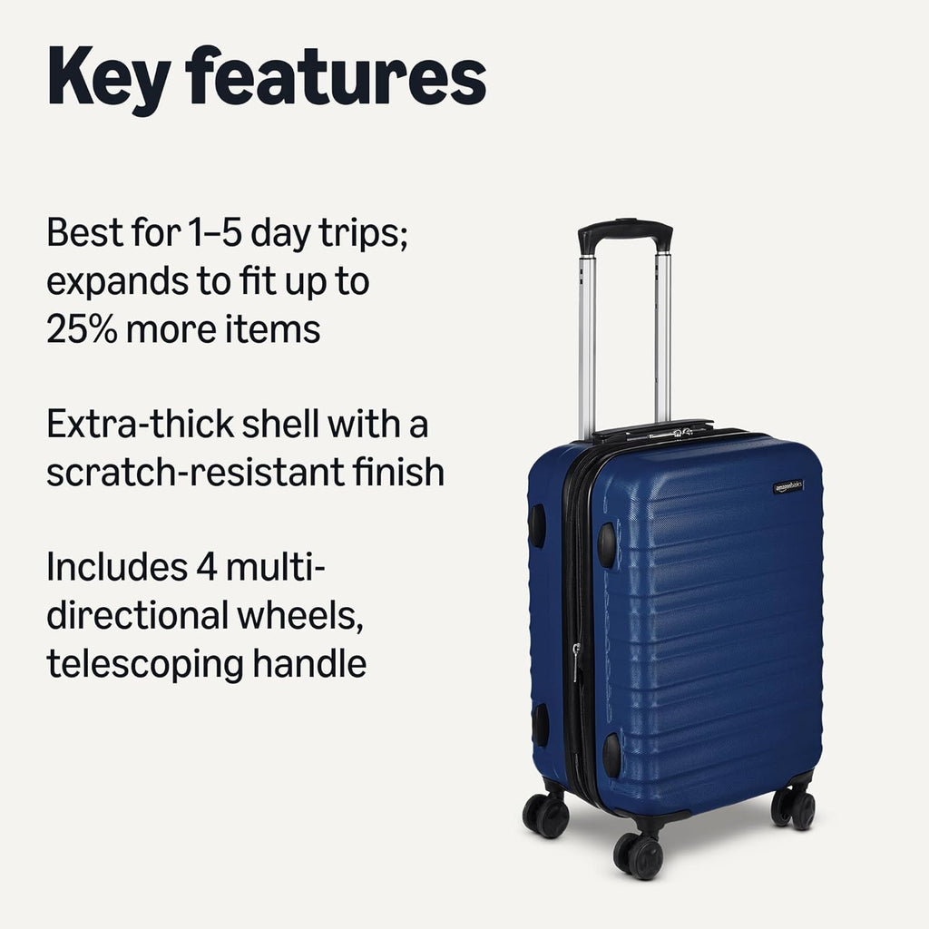 21" Hardside Carry-On Luggage with Multi-directional Wheels, Expandable for Up to 25% More Space, Scratch-Resistant