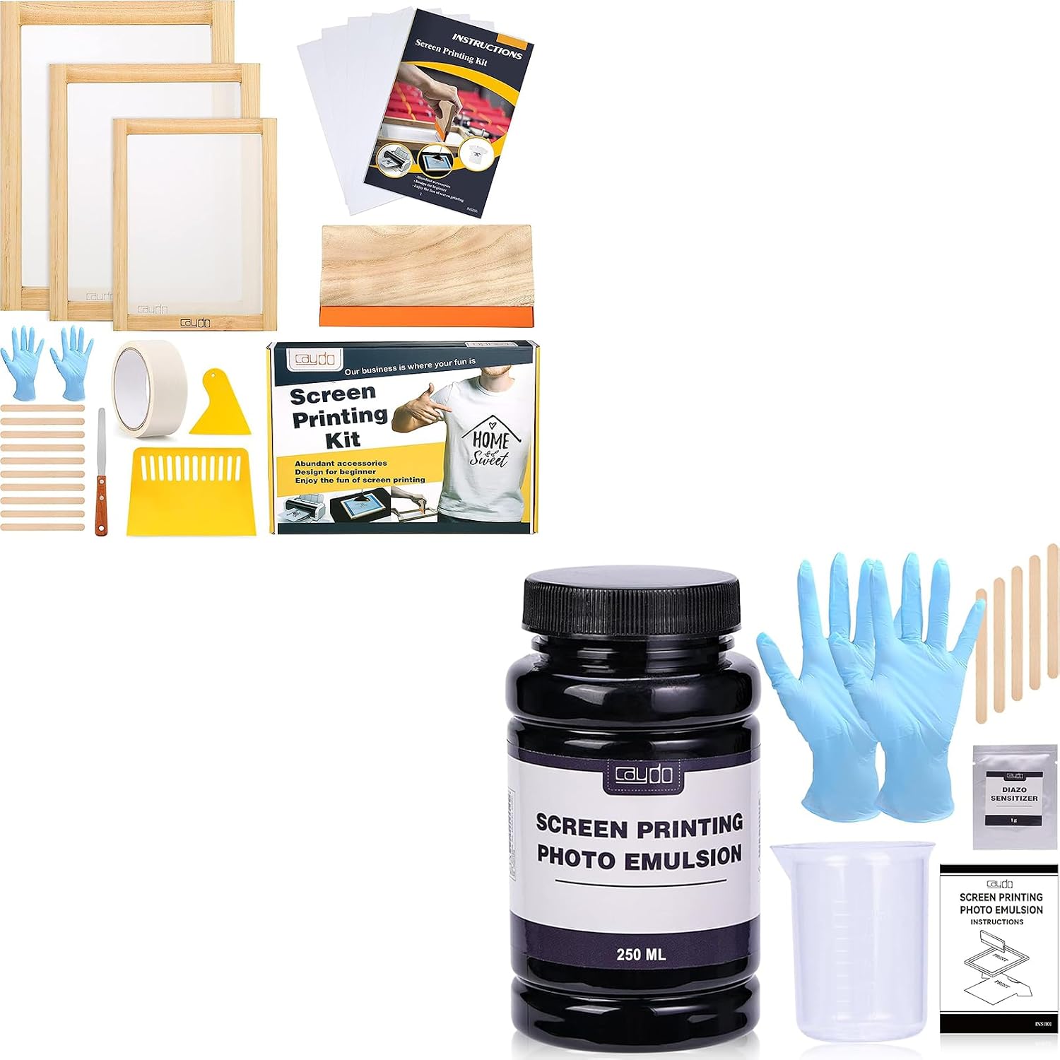 23 Pieces Screen Printing Starter kit with Screen Printing Photo Emulsion for Screen Printing and Fabric