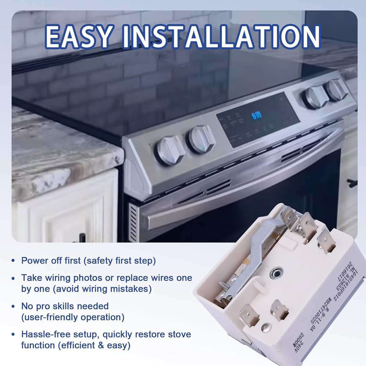 WB24T10025 Infinite Control Switch for GE 8" Electric Stove Burner