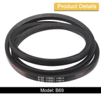 uxcell 3 Pack B69 Classic V-Belt, 72" Outside Circumference, Black, Industrial Rubber V-Belt