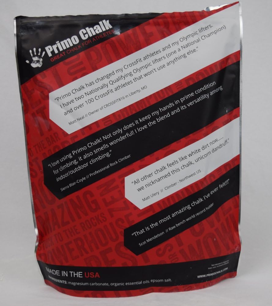Resealable Bag: Loose Chalk for Weightlifting, Rock Climbing, & Gymnastics, Made in The USA, Chalk Ball Refill for