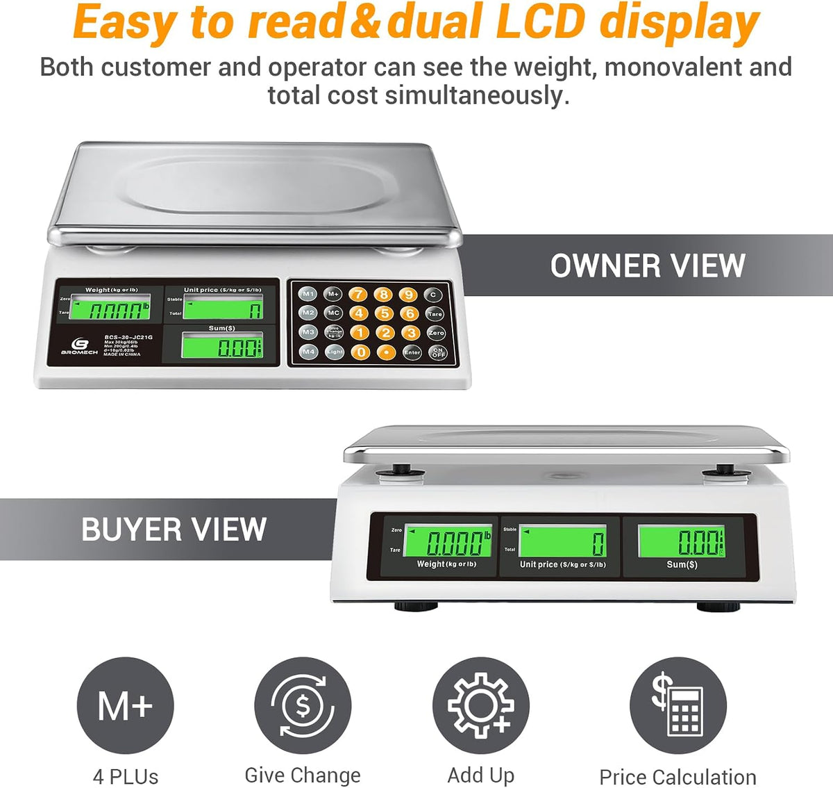 Price Computing Scale 66lb Digital Commercial Produce Scale