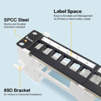 12 Port Blank Keystone Patch Panel Wall Mount 10inch with 89D Bracket Ethernet Patch Panel