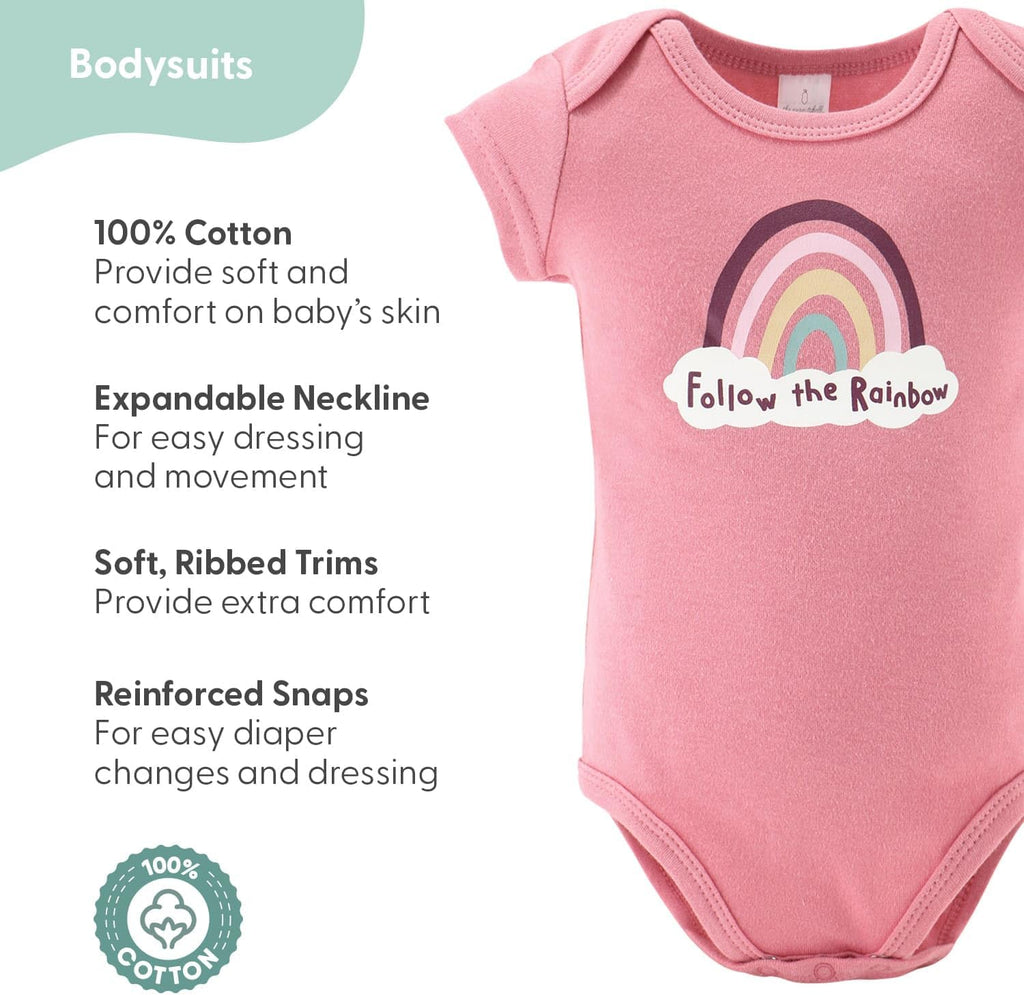 Baby Layette Gift Set for Girls - 23 Piece Newborn Girl Gift Sets, Baby Clothes & Essentials - Rainbow Safari