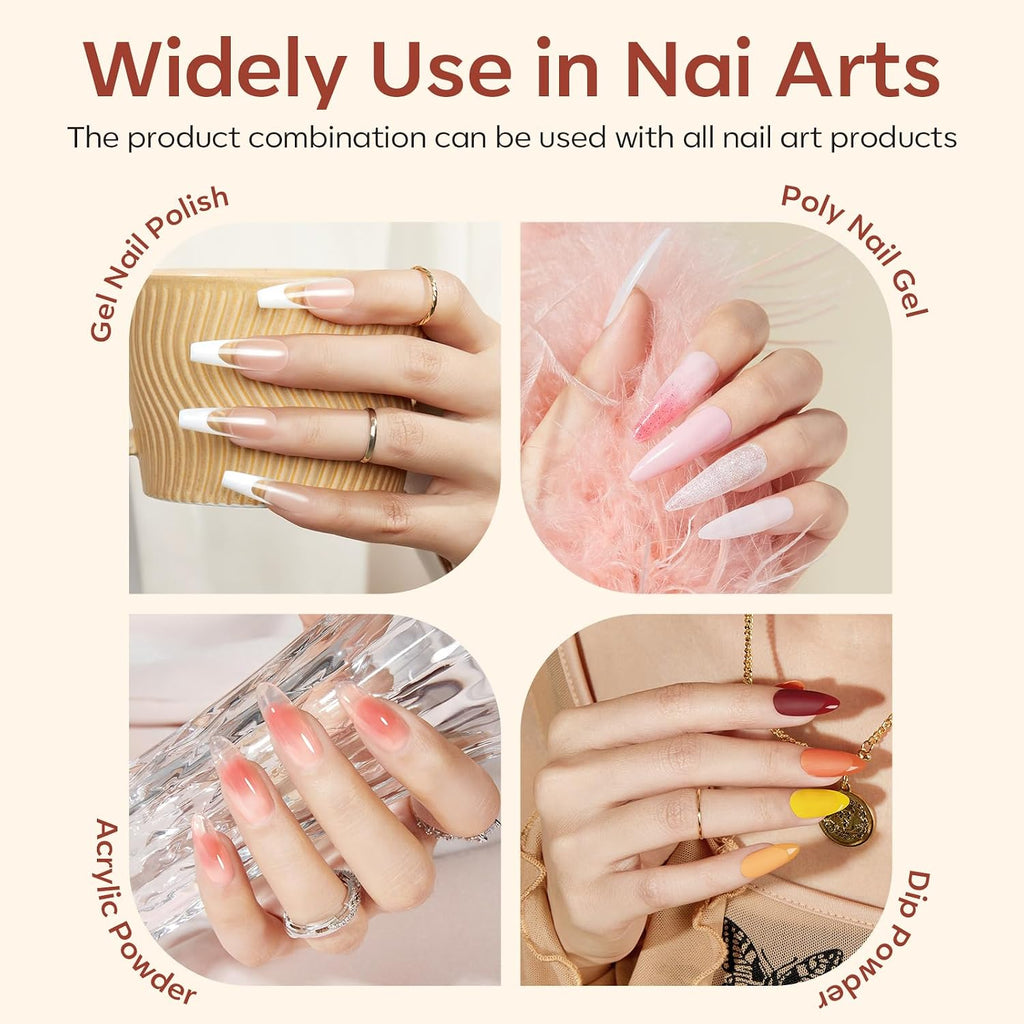 Gel Base Top Coat Set with Nail Dehydrator No Wipe Super Shiny | Top Coat Nail Art Prep Kit 3 Pcs
