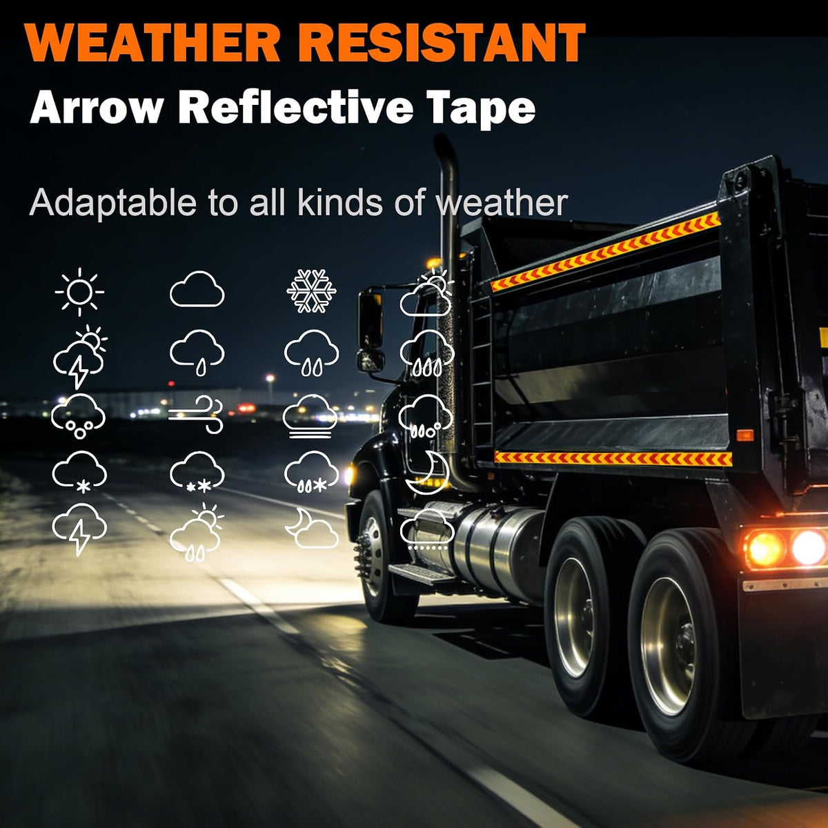 Arrow Reflective Tape 2" Outdoor Waterproof High Visibility Strong Adhesive Caution Reflector Safety Warning