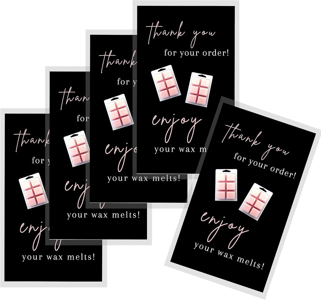Thank You For Your Wax Melt Purchase Card | 50 pk 2 x 3.5” Wax Melt Supplies Homemade Customer Thank You How To Care