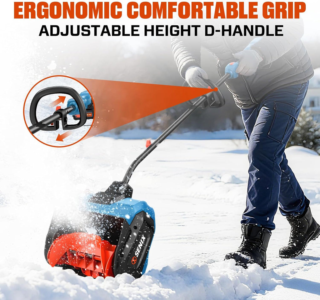 Cordless Snow Shovel, 40V | 13-Inch | 6-Inch | 8000mAh Snow Blower | 20FT Max Throw Distance, Plows 375lbs/Min, with