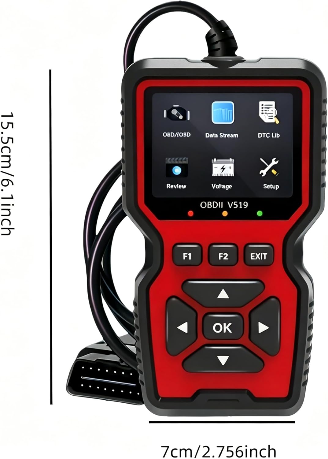 V519 OBD2 Scanner Diagnostic Tool, Car Code Reader with 35,901 Built-in DTC Lookup, Check Engine Light Reader, Live