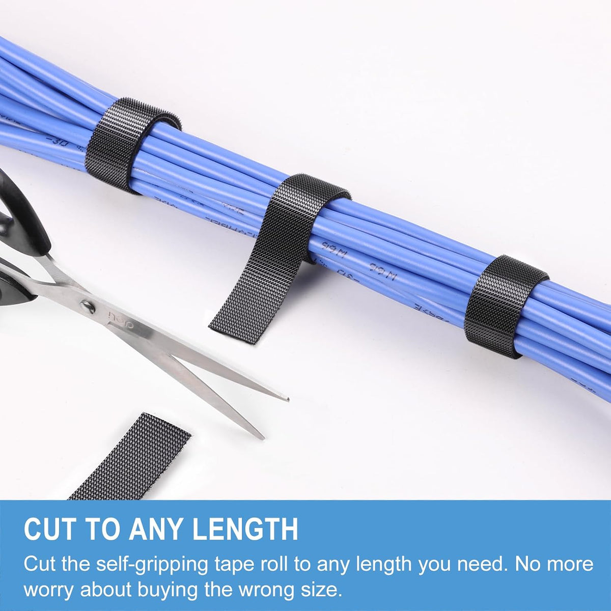 1in x 24ft | Hook and Loop Straps Heavy Duty | Double Sided Self-Gripping Strips | Reusable Multi-Purpose Wrap Roll