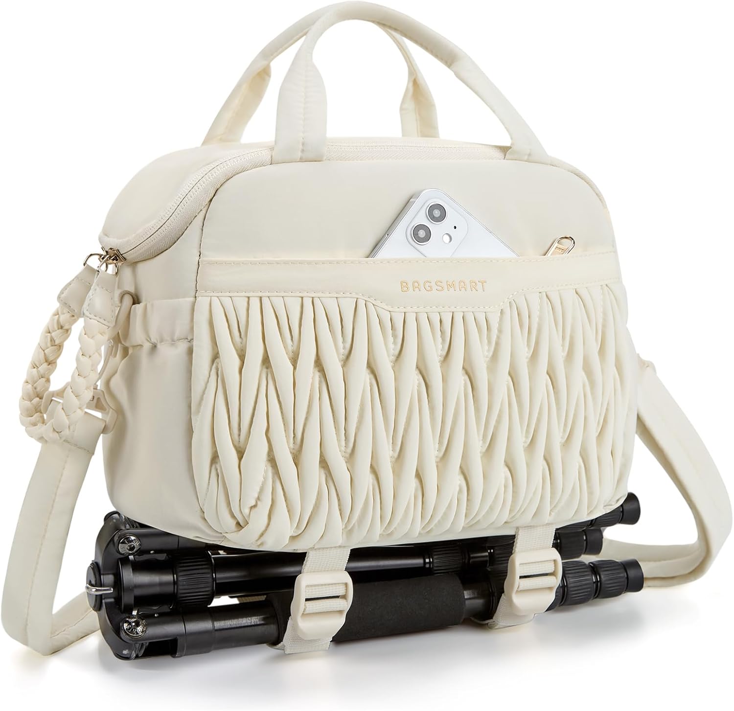 Camera Sling Bag, Portable Small Camera Bags for Photographers with Tripod Holder, Waterproof DSLR/SLR/Cute Camera