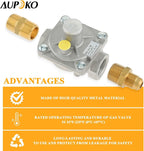 Aupoko 1/2" Gas Grill Regulator NG & LPG Interchange Pressure Regulator