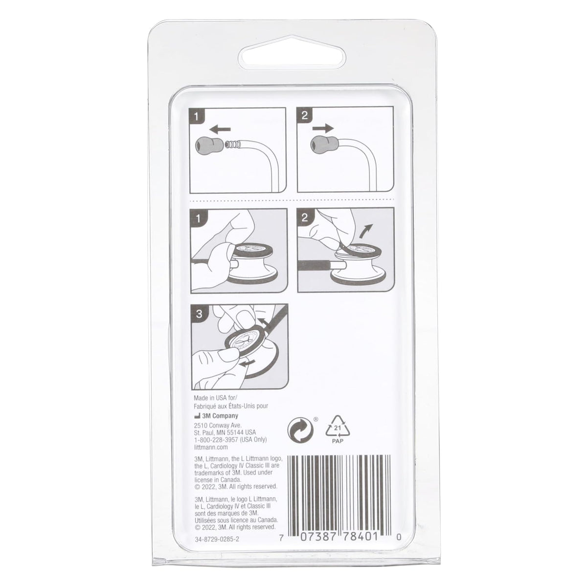 Littmann Spare Parts Kit for Classic III, Card IV, CORE, 40017, Gray