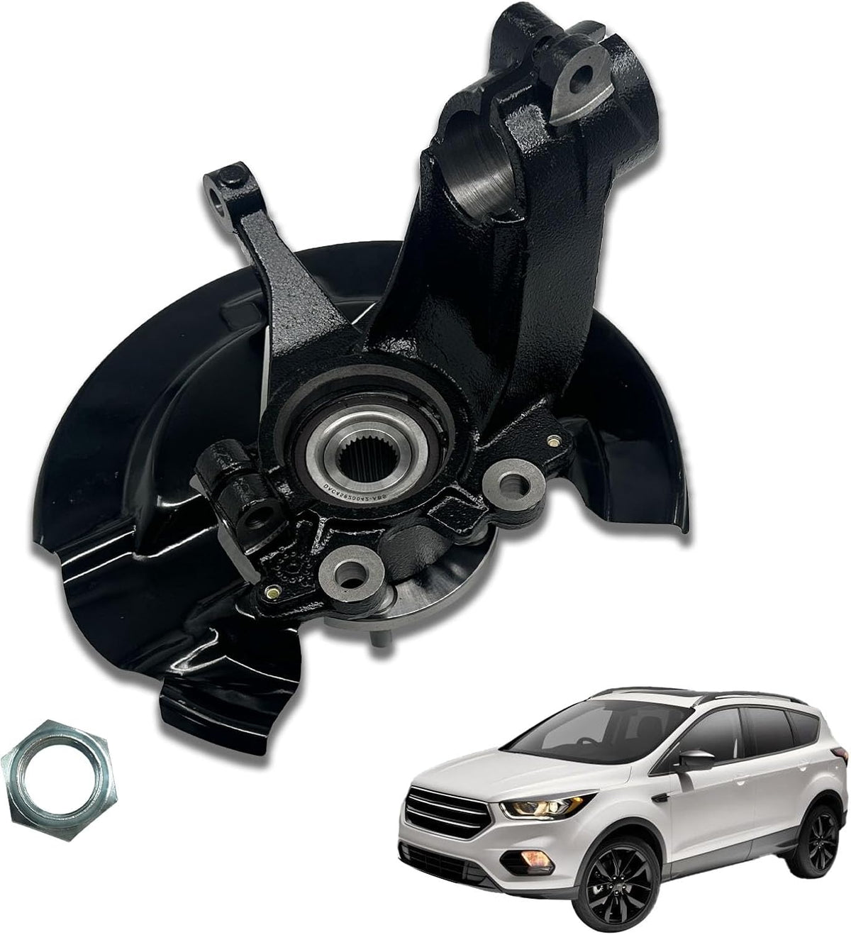 LK143 CV6Z2K005C Front Left(Driver Side) Wheel Bearing Hub&Steering Knuckle Assembly Fit for Ford Escape 2013 2014 2015 2016 2017 2018 2019，CV6Z3K186B, GV6Z1104A
