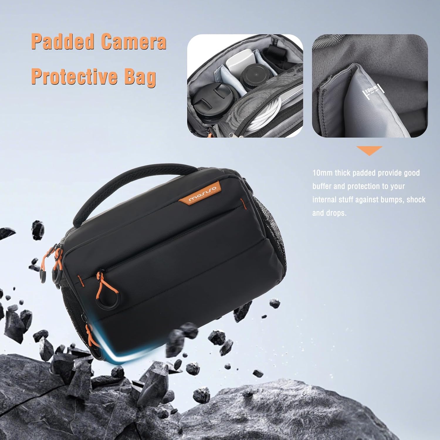 Small Camera Bag for Photographers, Camera Shoulder Bags, Black | DSLR/SLR/Mirrorless Cameras,Waterproof Crossbody