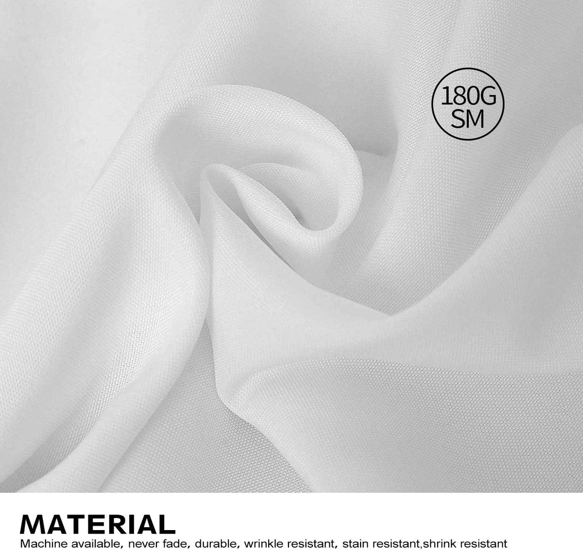 90x132 Inch White Tablecloth for 6-8 Foot Rectangle Tables
