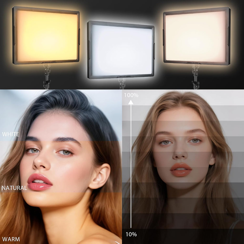 20W LED Photo Video Light 2-Pack, Bi-Color Dimmable Camera Lights | Photography Lighting Kit 2800-6500K CRI 97+