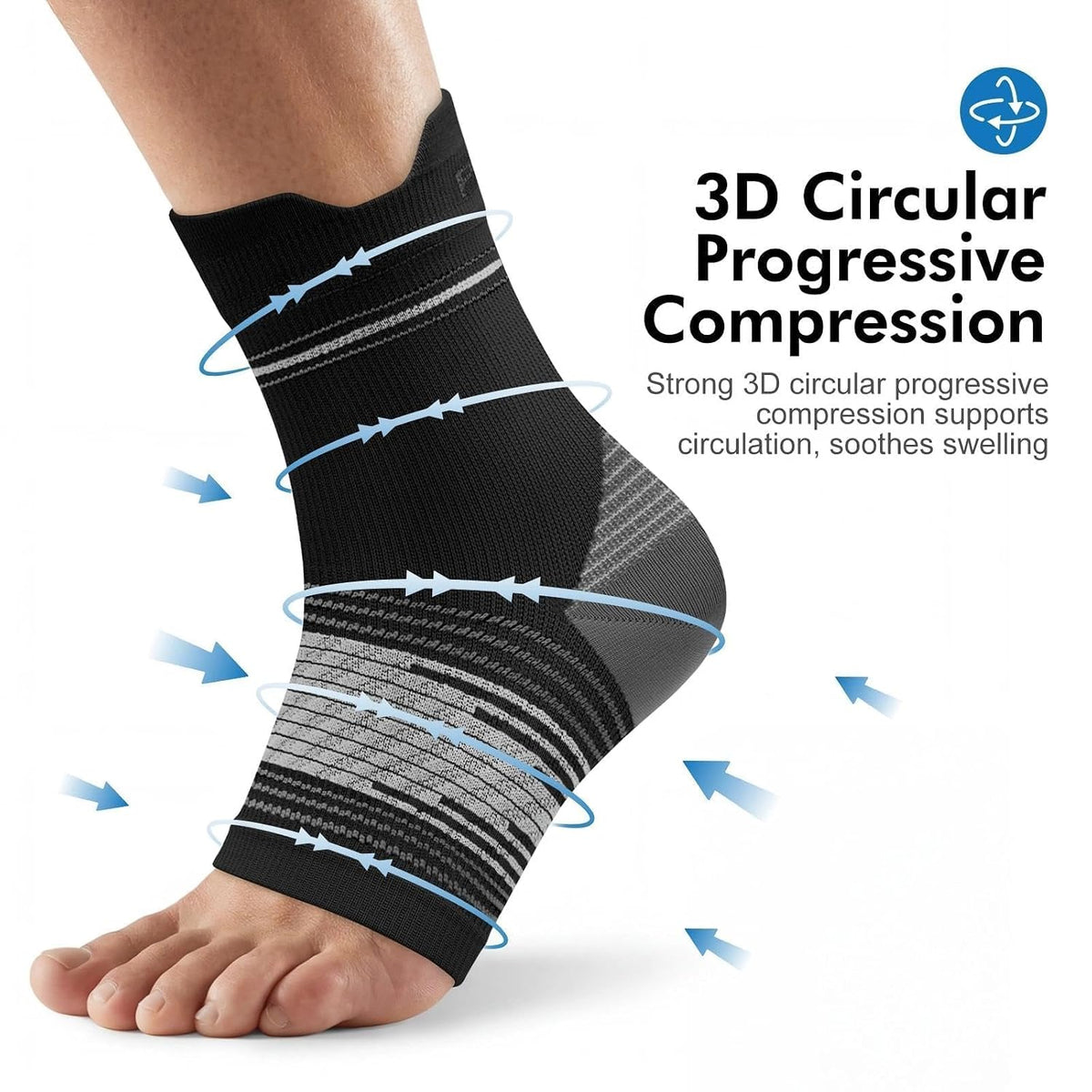 6 Pairs Plantar Fasciitis Socks, Compression Socks with Arch Support