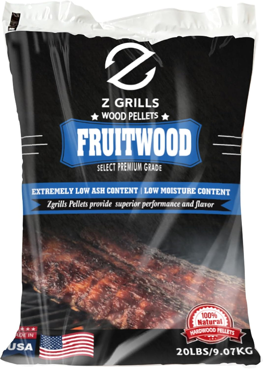 Wood Pellets for Smoker Grill, 100% All-Natural Hardwood Fruitwood Pellet, 20lbs