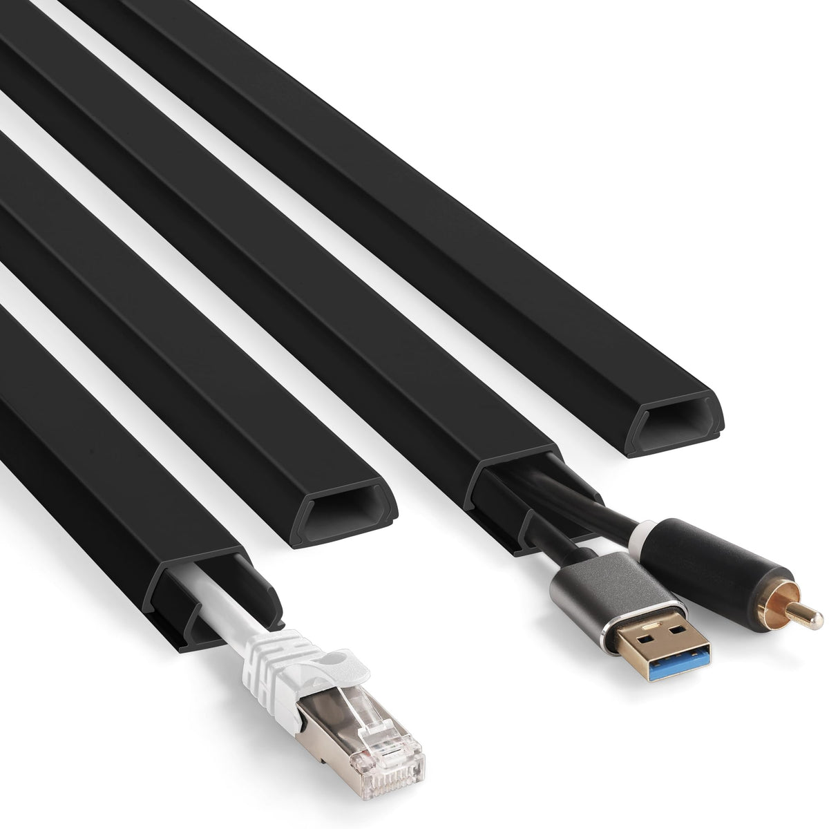 YCLYC 66in Cord Covers for Wires on Wall, Black Wall Cord Hider Hide Cords