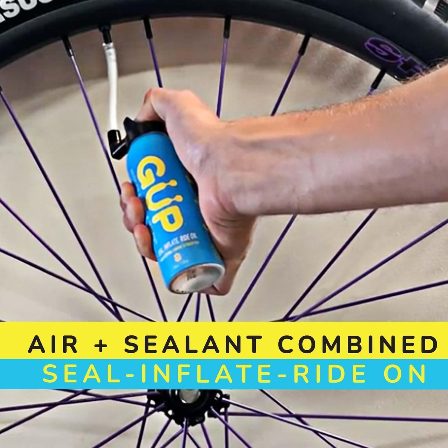 (GÜP Kwiki Quick Fix Tire Sealant and Inflator; for Mountain Bike, Road, Cyclocross, Gravel; Seal and Repair Flat or