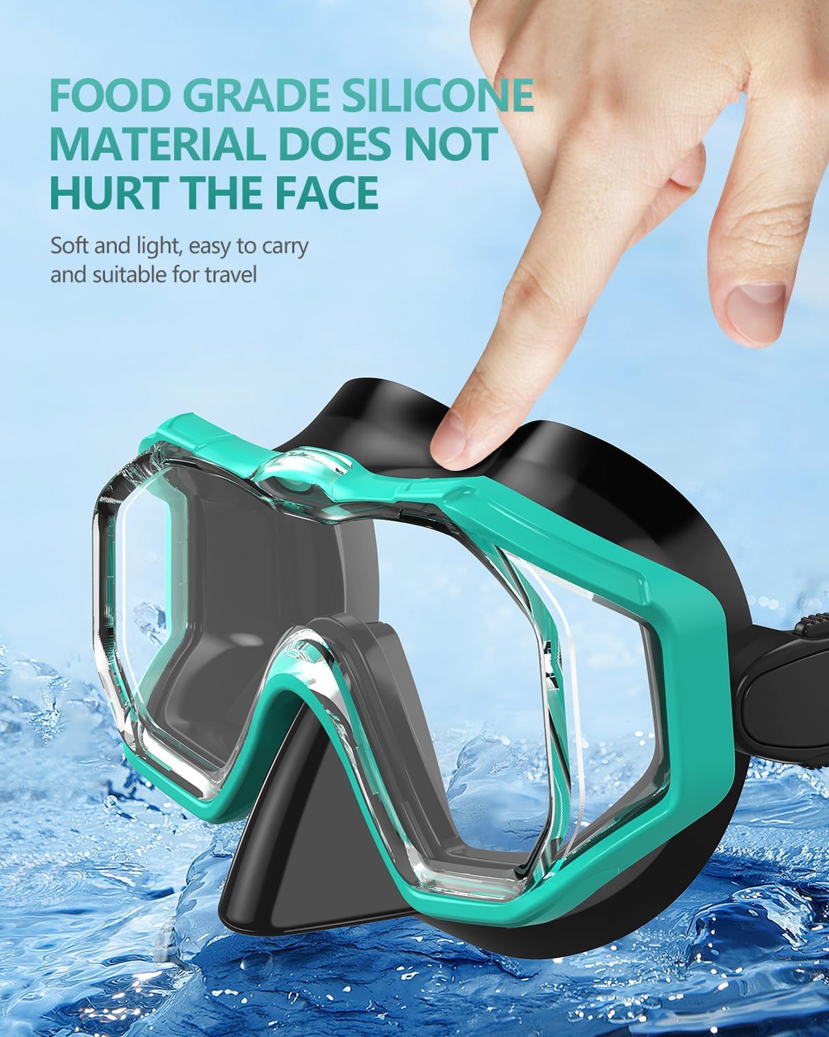 WSTOO Adults Swim Goggles with Nose Cover to Prevent Water Inhaling, Anti-Fog Swimming Mask for Youth Men Women