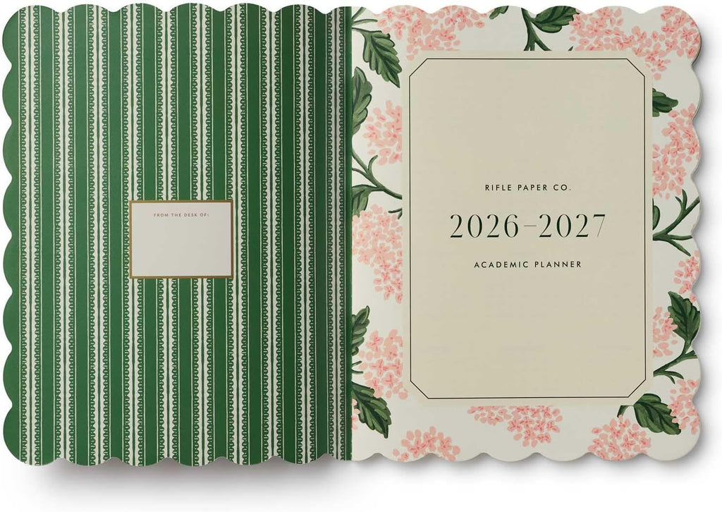 2027 Pink Hydrangea 12-Month Academic Appointment Notebook, Aug. 2026 - July 2027, Thread-Stitch Binding, 9.75" L x