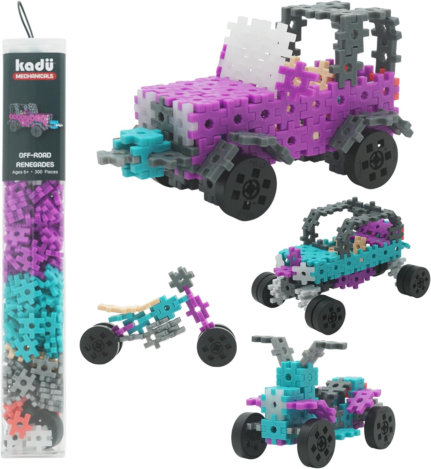 Mechanicals - Off-Road Renegades Purple - 300 Pieces STEM/STEAM Interlocking Connecting Building + Construction Toy