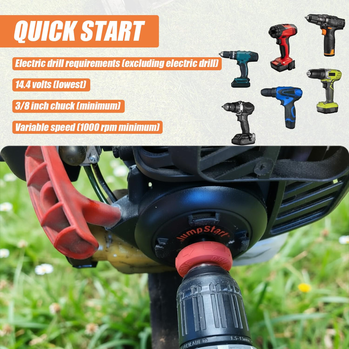 JAMHER Portable Lawn Mower Motor Starter, 2-Piece Set