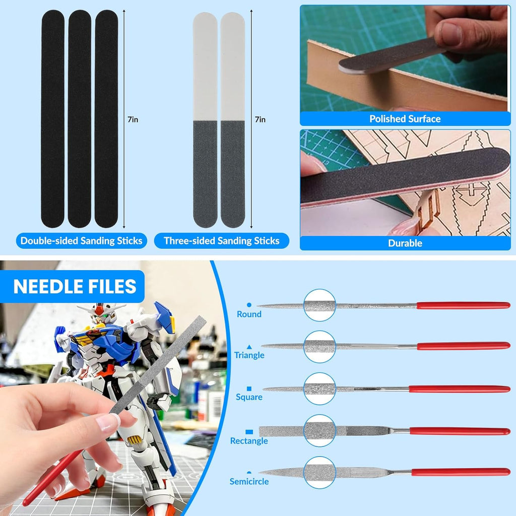 Gundam Tool Kit, 82 Pcs Professional Model Tool Kit for Gundam, Modeling Tools for Plastic Models, Model Car Kit for