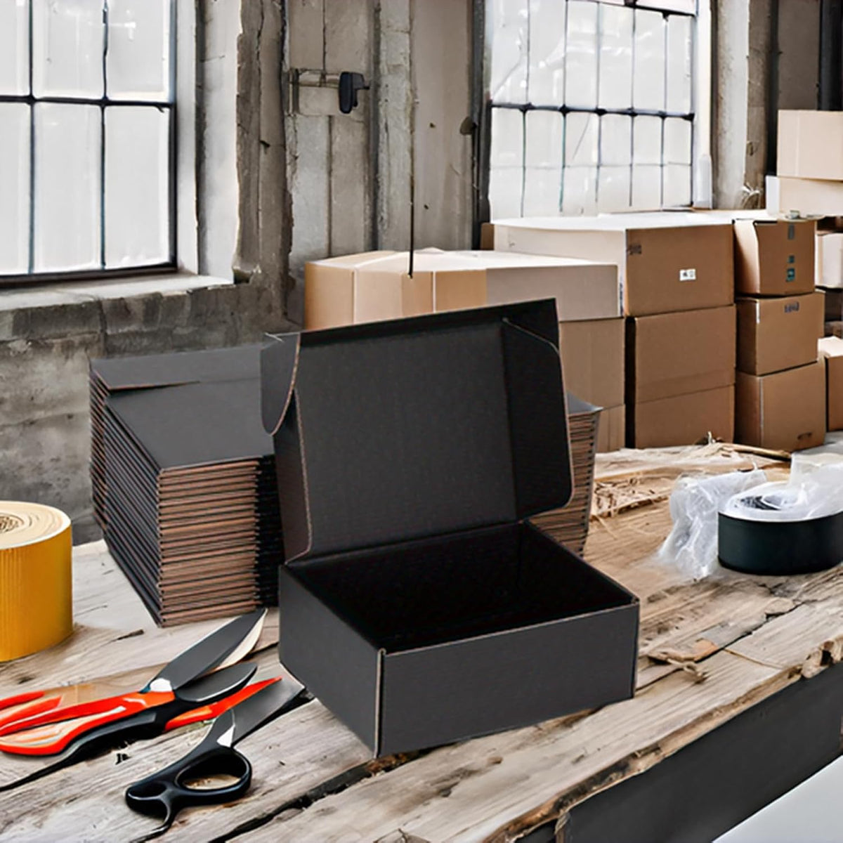 Black Shipping Boxes 9x6x4 Inches, 20 Pack