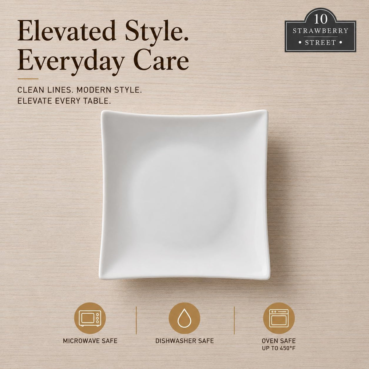 6" Catering Square Coupe Appetizer Plate, Set of 12,White