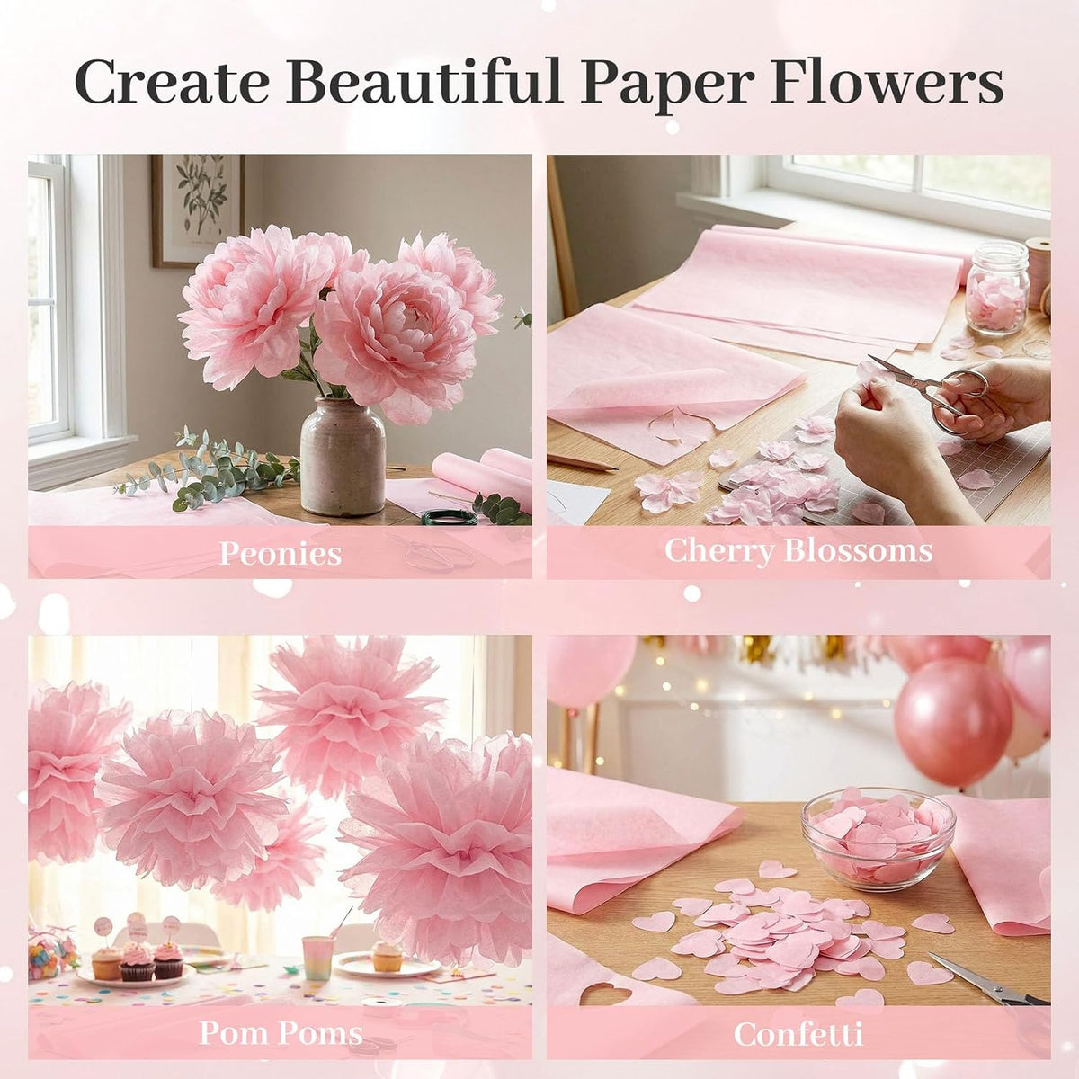 120 Sheets Light Pink Tissue Paper, 14 X 20 inches