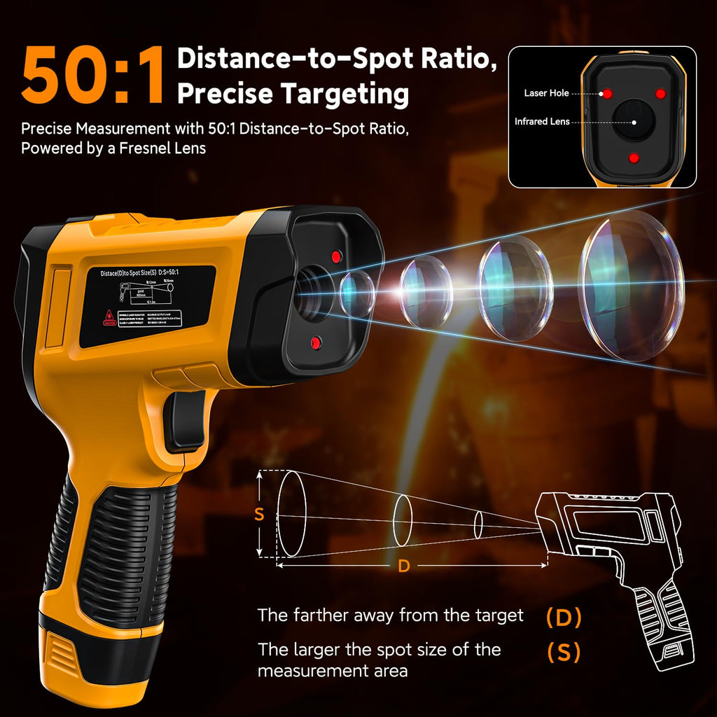 SURPEER Infrared Thermometer Temperature Gun 3992°F 50:1