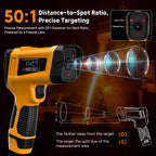 SURPEER Infrared Thermometer Temperature Gun 3992°F 50:1