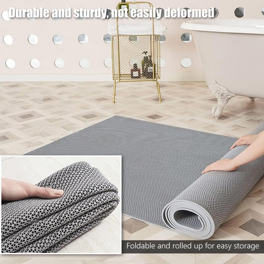 Anti Slip Drainage Mat Cutable Pool Flooring Bathroom Mats 3FTX10FT PVC Mesh Rubber Matting Heavy Duty for Garage