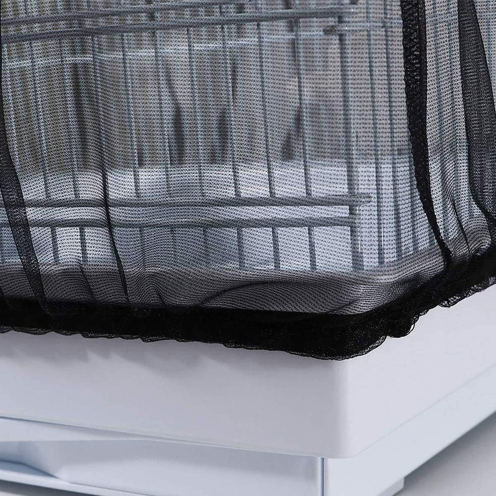 Adjustable Birdcage Seed Catcher Feather Catcher Bird Cage Cover Net Airy Soft Skirt Guard Birdcage Nylon Mesh