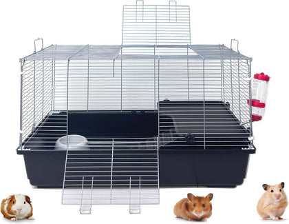Large Pet Products Universal 2-Level Small Animals Home Critters Habitat Cage Narrow 3/8-inch Wire Spacing for Wide