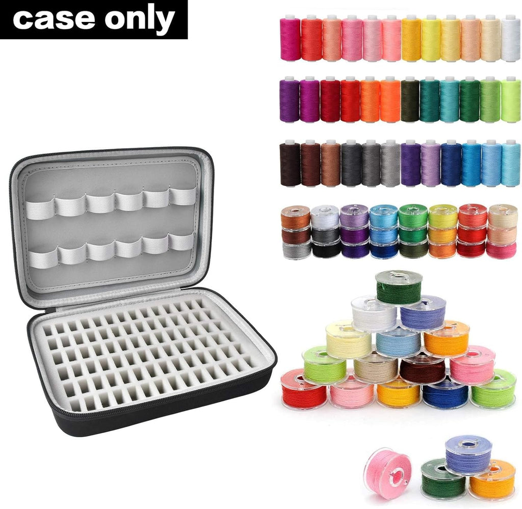 84-Bobbin Thread Organizer Case for Brother for Janome for Singer | Hard EVA, 24 Sewing Thread Spool Capacity