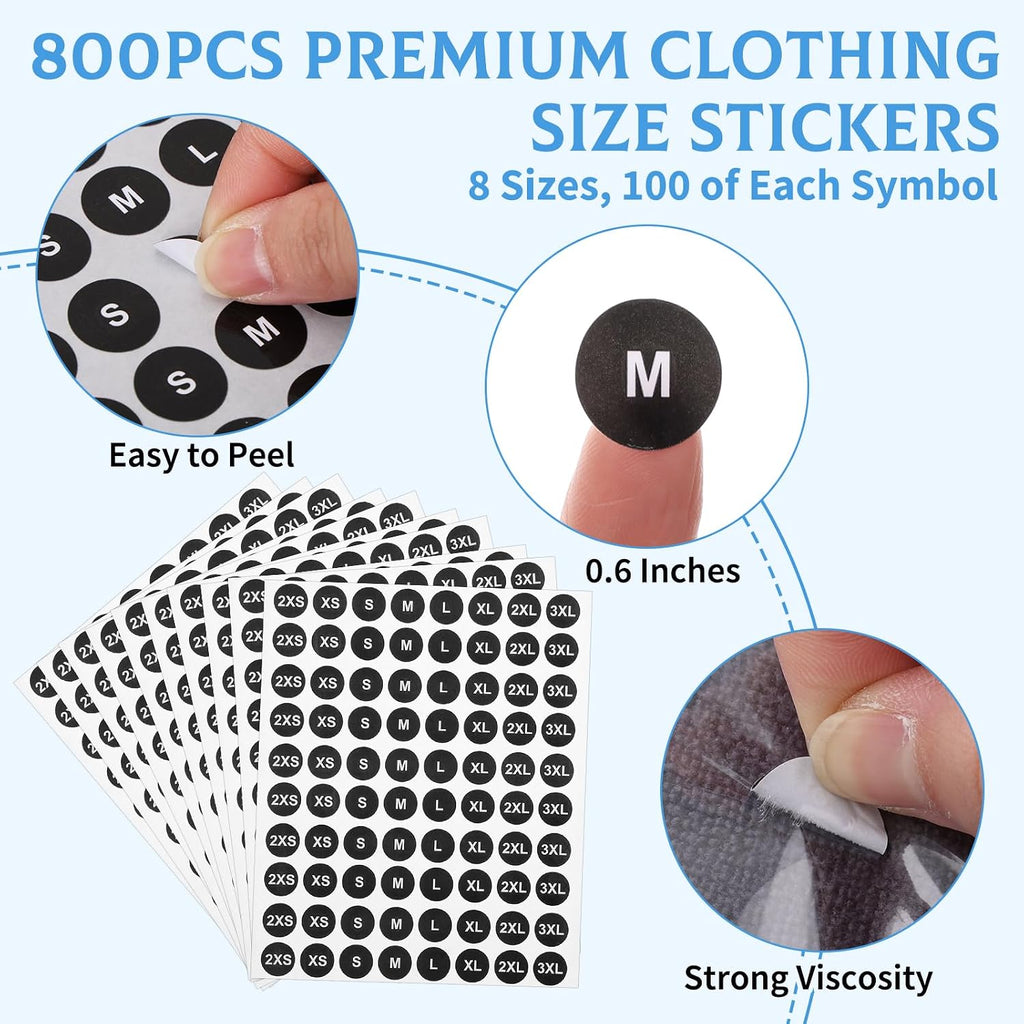 200 Set 10"x13" T-Shirt Packaging Bags with Cardboard Inserts and Clothing Size Stickers, Thick Clear Plastic