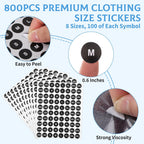 200 Set 10"x13" T-Shirt Packaging Bags with Cardboard Inserts and Clothing Size Stickers, Thick Clear Plastic